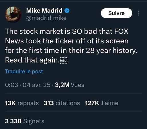 fox remove stock ticker for first time in history 