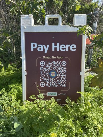 Parking payment sign without app