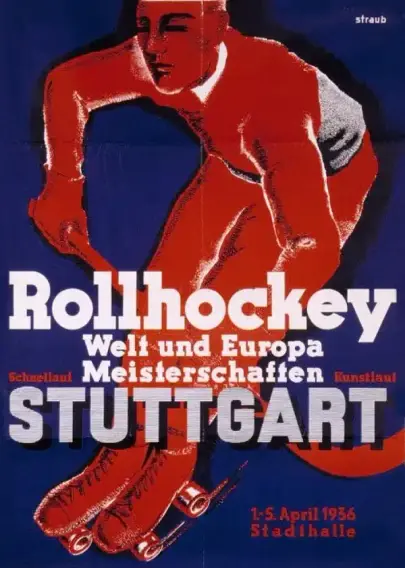 Affiche du  championnat du monde de rink hockey 1936