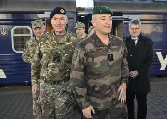 French General and British Admiral in Kiev