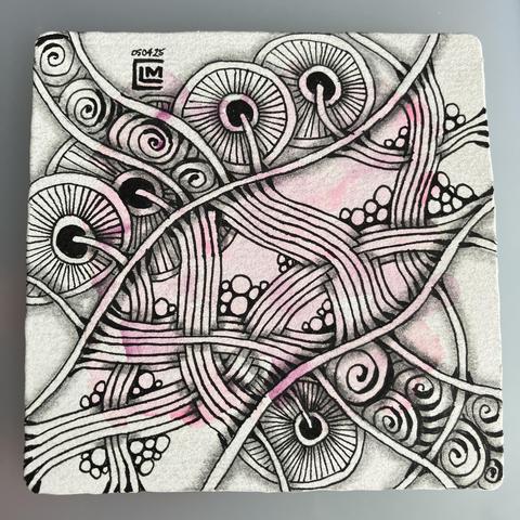 Finished tile with ink and shading