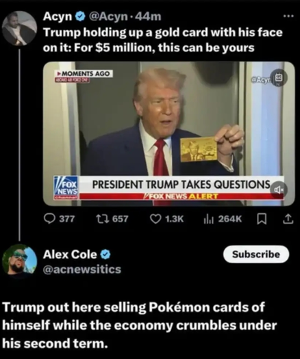 #Trump #Pokemon #GoldCard #Bribery #Corruption