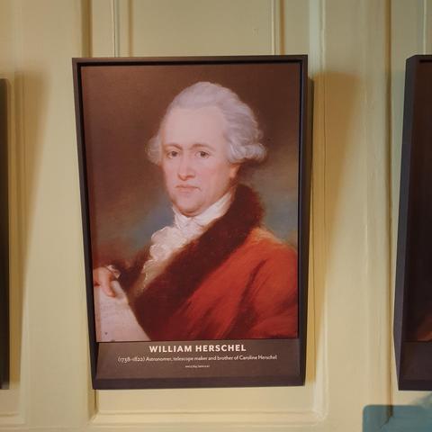 Portrait of William Herschel: (1756-1822) astronomer, telescope maker and brother of Caroline Herschel
