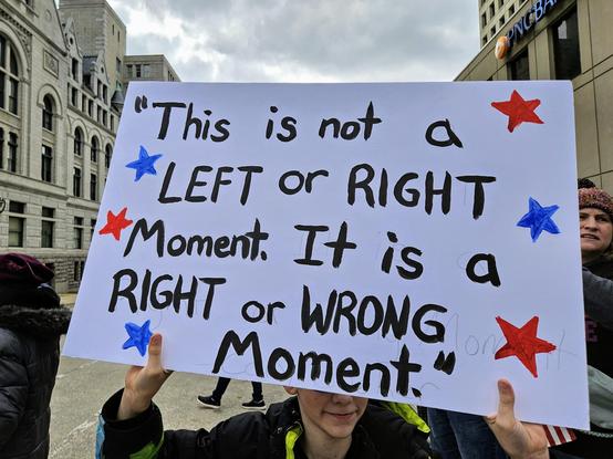 This is not a left or right moment. It is a right or wrong moment.