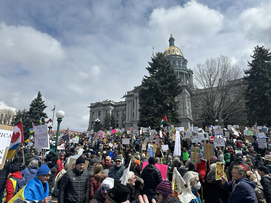 Hands Off protests at Denver State Capitol, April 5, 