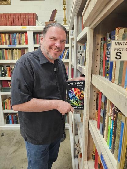 Local Utah author Sean O’Leary at Marissa's Books reading Dan Tesson:A  Thriller 