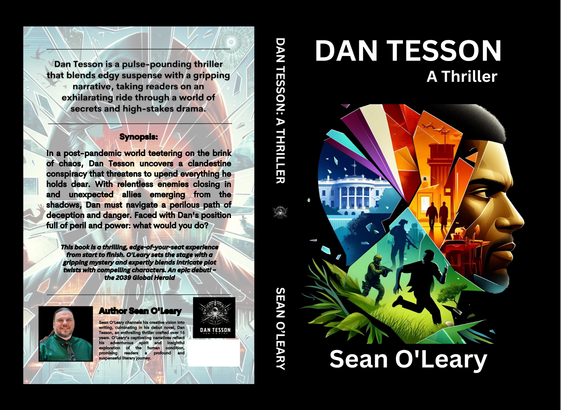 Front and back covers of Sean O’Leary's first novel Dan-Tesson-Thriller-Sean-OLeary 