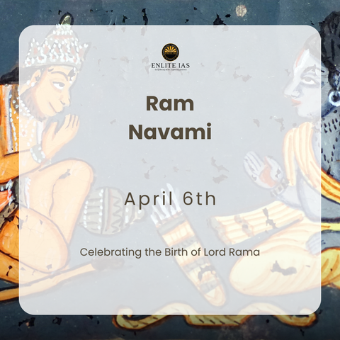 Ram Navami – Celebrating the Birth of Lord Rama

Ram Navami, observed on the ninth day of Chaitra Navratri, marks the birth anniversary of Lord Rama, the seventh incarnation of Vishnu and the embodiment of dharma, truth, and ideal kingship. Celebrated across India with devotion and grandeur, the day resonates deeply with cultural, spiritual, and moral values that guide millions.

Why is Ram Navami Celebrated?
Commemorates the birth of Lord Rama in Ayodhya to King Dasharatha and Queen Kaushalya
Symbolizes the victory of good over evil, dharma over adharma
A reminder of ideal character, leadership, and humility

Did You Know?
Lord Rama is believed to be born at noon, so many devotees observe special poojas and bhajans at mid-day.
Devotees read the Ramayana, visit temples, and participate in processions (Shobha Yatras).
Many observe a fast (vrat) and engage in charitable activities.
In Ayodhya, the festival is marked by grand celebrations and spiritual gatherings.

#EnliteIAS #RamNavami #Dharma #HinduFestivals #UPSCMotivation