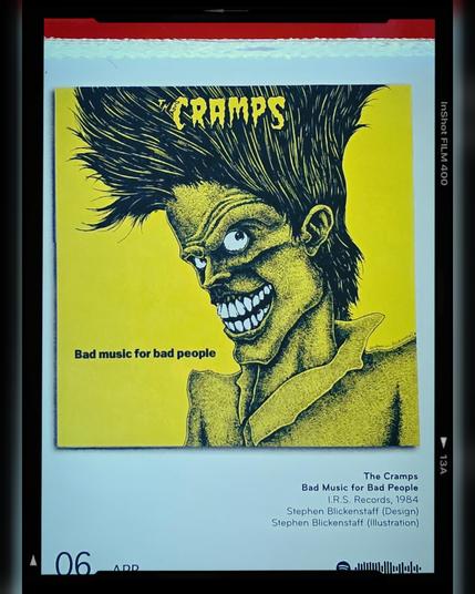 Abreißtageskalender von seltmann mit dem Kalenderblatt des Vinyl-Covers der LP "Bad Music for Bad People" (1984) von The Cramps