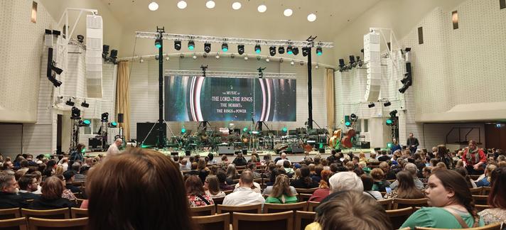 Turku City Concert Hall, the Music of the Lord of the Rings, the Hobbit & the Rings of Power starts soon.