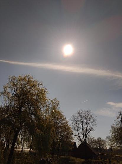 Sun shining in clear sky yesterday