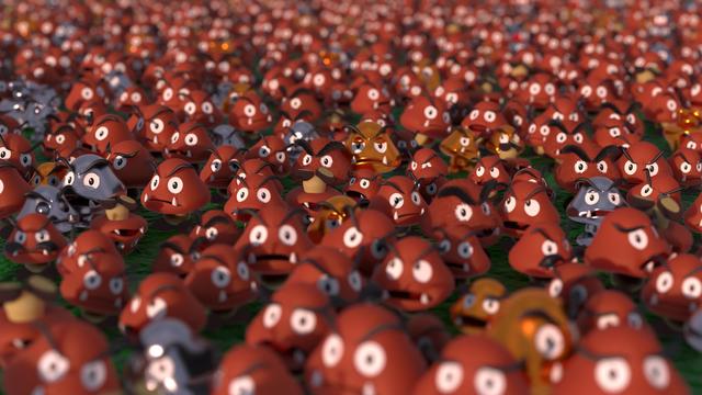 A mob of goombas.
