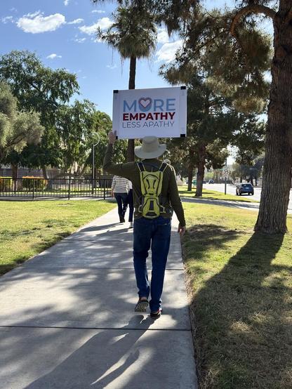 Evo walking to the rally