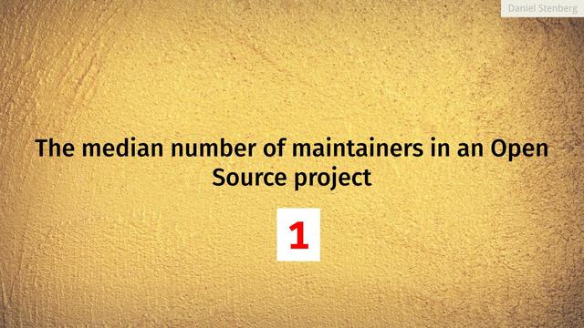The median number of maintainers in an Open Source project: 1