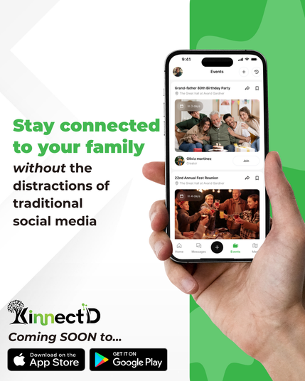Image of Kinnectd Application featuring a family event organizer