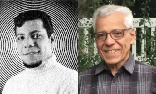 Two portraits of Ray Cruz, both times with his charming smile. The black-and-white pic on the left is from a type specimen for Cruz Tempor, published by John N. Schaedler, Inc. around 1968 (https://www.flickr.com/photos/hardwig/54434858645/). The color photo on the right was shared by his family on the obituary page (https://www.easternshorecremation.com/obituaries/Ramon-Cruz?obId=40148096).