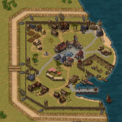 A town on the frontier now fortified against attack