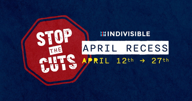(over an image of a stop sign) STOP THE CUTS APRIL RECESS APRIL 12TH —> 27TH