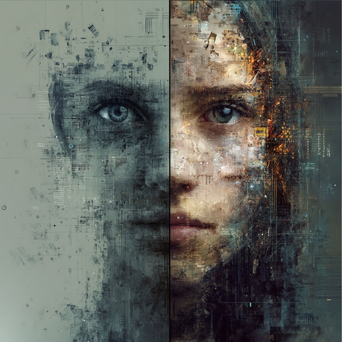 Midjourney Prompt: generative AI are strange and should not be trusted --style raw --profile anxa1np --v 7