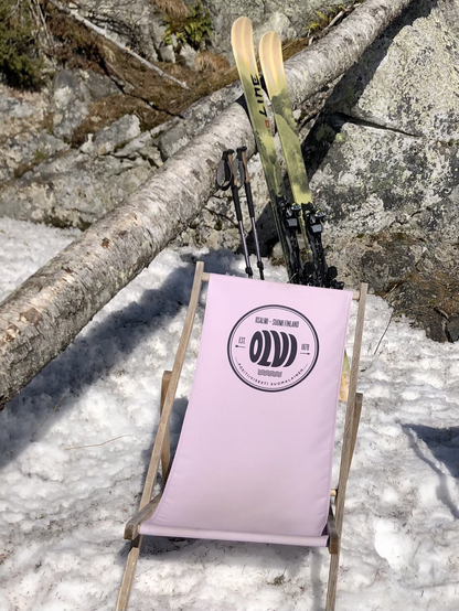 A deck chair in the sun.