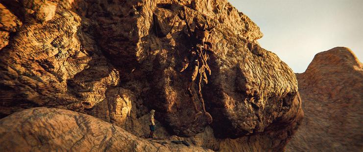 Wide shot, exterior, day -

A greater archon of the Warrior caste free climbs up a vertical cliffside at dawn. They are accompanied by a regular man of the same caste, who is climbing with the aid of a rope.