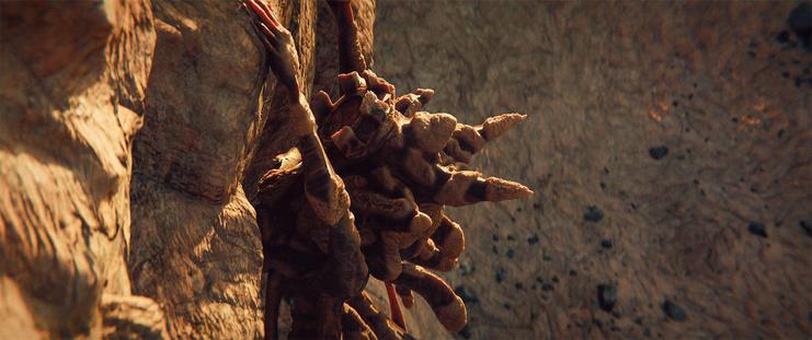 Medium shot, exterior, day -

A greater archon of the Warrior caste free climbs up a vertical cliffside at dawn.