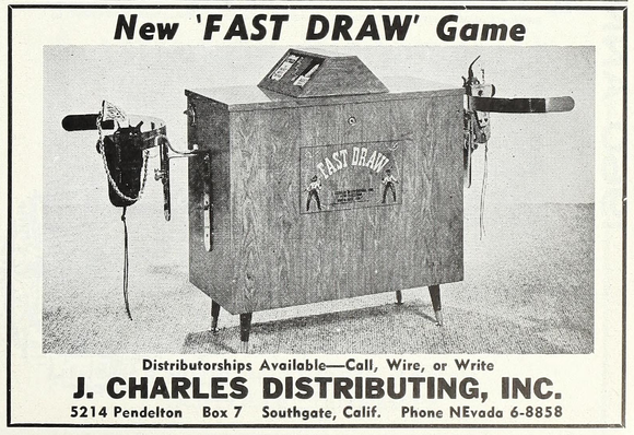 1961-08-05 Cash Box pg Part III 31. An ad for the original Fast Draw machine.
