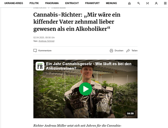 DAS SOLLTE MAN NUR BEI BEENDIGUNG DER STRAFVERFOLGIUNG TUN!

"Ein Jahr Cannabis-Gesetz: „Man sollte Cannabis wie Alkohol betrachten“
Herr Müller, Sie haben sich jahrelang für die Cannabis-Legalisierung eingesetzt. Zufrieden mit dem Gesetz?

Ich bin zufrieden. Das Cannabisgesetz ist nicht das beste Gesetz, das ich jemals gelesen habe. Aber, was mich glücklich macht: Millionen von Menschen, die vorher in der Illegalität Cannabis konsumiert haben, sind nun frei. Und: Durch Selbstanbau, medizinisches Cannabis und Cannabis-Clubs reduziert sich der Schwarzmarkt. Das ist ein Erfolg." ... 
https://www.fr.de/panorama/alkoholiker-cannabis-richter-mir-waere-ein-kiffender-vater-lieber-als-ein-zr-93659289.html
