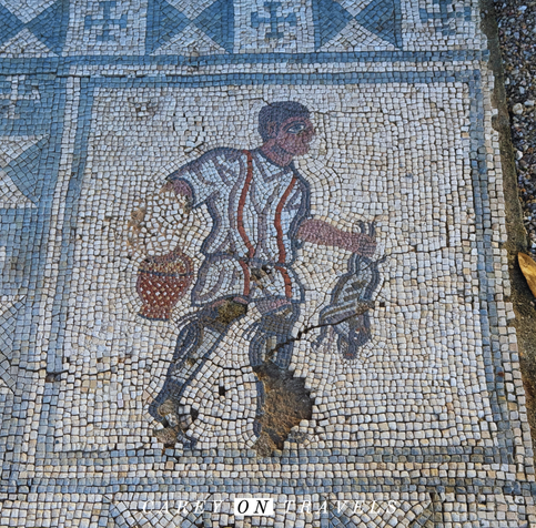 Mosaic at Conimbriga Roman Ruins in Portugal