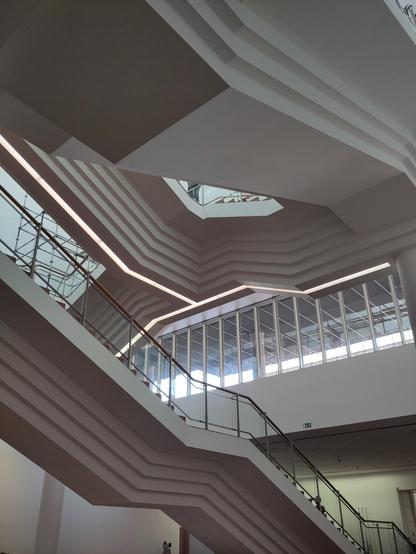a magestic stairs system view from the ground floor