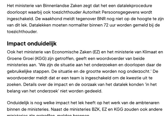 Screenshot van artikel, zie link
