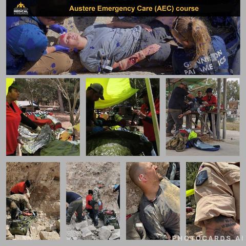 Images showing previous training scenarios from CoROM's Austere Emergency Care course.