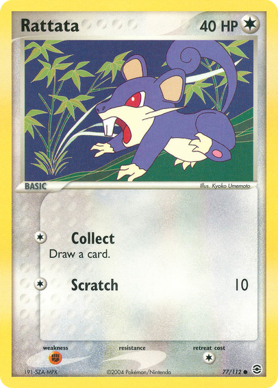 Rattata (FireRed & LeafGreen) released 2004/09/01. Illustrated by Kyoko Umemoto.