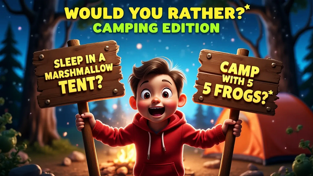 "💬 Would You Rather: Camping Edition!
“Would you rather sleep in a marshmallow tent or camp with 5 frogs?”
Yeah… it gets even weirder. 😄

🎥 Watch the full video 👉 https://youtu.be/Pm4B_VptEUI
🧠 Reblog & tag someone who’d pick the frogs!

#WouldYouRather #CampingQuestions #CampfireGames #FamilyGameNight #KidsFun #OutdoorLaughs #ThisOrThat #TumblrGames #FunnyPosts #VideoDrop"
