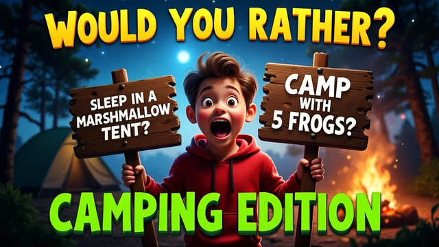 "💬 Would You Rather: Camping Edition!
“Would you rather sleep in a marshmallow tent or camp with 5 frogs?”
Yeah… it gets even weirder. 😄

🎥 Watch the full video 👉 https://youtu.be/Pm4B_VptEUI
🧠 Reblog & tag someone who’d pick the frogs!

#WouldYouRather #CampingQuestions #CampfireGames #FamilyGameNight #KidsFun #OutdoorLaughs #ThisOrThat #TumblrGames #FunnyPosts #VideoDrop"
