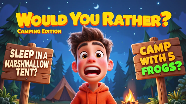 "💬 Would You Rather: Camping Edition!
“Would you rather sleep in a marshmallow tent or camp with 5 frogs?”
Yeah… it gets even weirder. 😄

🎥 Watch the full video 👉 https://youtu.be/Pm4B_VptEUI
🧠 Reblog & tag someone who’d pick the frogs!

#WouldYouRather #CampingQuestions #CampfireGames #FamilyGameNight #KidsFun #OutdoorLaughs #ThisOrThat #TumblrGames #FunnyPosts #VideoDrop"