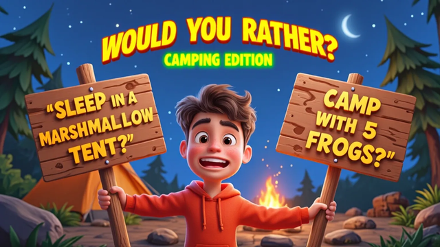 "💬 Would You Rather: Camping Edition!
“Would you rather sleep in a marshmallow tent or camp with 5 frogs?”
Yeah… it gets even weirder. 😄

🎥 Watch the full video 👉 https://youtu.be/Pm4B_VptEUI
🧠 Reblog & tag someone who’d pick the frogs!

#WouldYouRather #CampingQuestions #CampfireGames #FamilyGameNight #KidsFun #OutdoorLaughs #ThisOrThat #TumblrGames #FunnyPosts #VideoDrop"