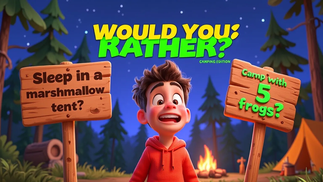 "💬 Would You Rather: Camping Edition!
“Would you rather sleep in a marshmallow tent or camp with 5 frogs?”
Yeah… it gets even weirder. 😄

🎥 Watch the full video 👉 https://youtu.be/Pm4B_VptEUI
🧠 Reblog & tag someone who’d pick the frogs!

#WouldYouRather #CampingQuestions #CampfireGames #FamilyGameNight #KidsFun #OutdoorLaughs #ThisOrThat #TumblrGames #FunnyPosts #VideoDrop"