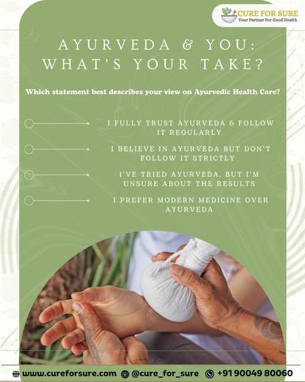 🧘‍♂️ Ayurveda & You: What’s Your Take? 🌿✨

📍 For more health tips, visit: cureforsure.com
📩 Contact Us: +91 9004980060
📲 Join Our WhatsApp Channel: https://shorturl.at/fCb5x
📸 Follow us on Instagram: @cure_for_sure