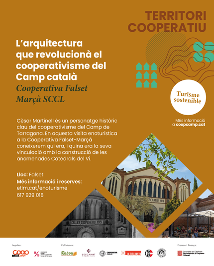 Cartell promocional de la visita guiada a la Cooperativa Falset Marçà