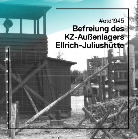 Blick auf das geräumt KZ-Außenlager Ellrich-Julishütte, April 1945.