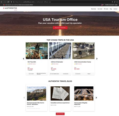 A fake screenshot of "Authentik USA" website

