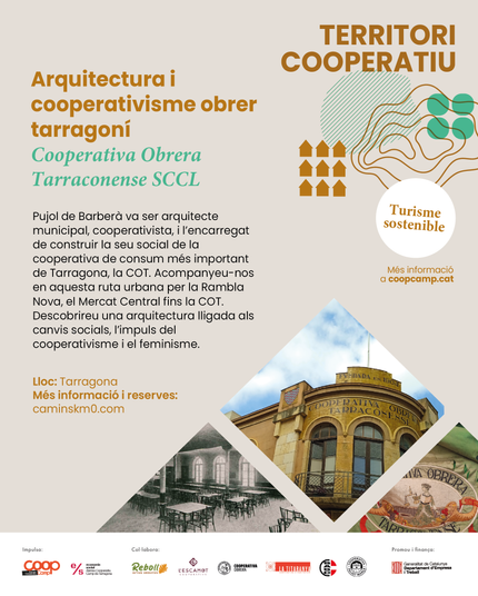 Cartell sobre la proposta de visita guiada a la Cooperativa obrera Tarraconense