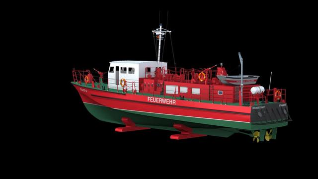 3D-Modell FLB 23-2 der Stralsunder Feuerwehr