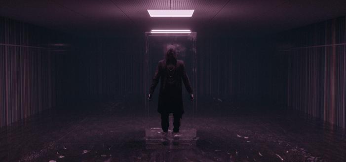 Mysterious Figure stands in a glass cage, in a liminal room filled with water

kurtinecz