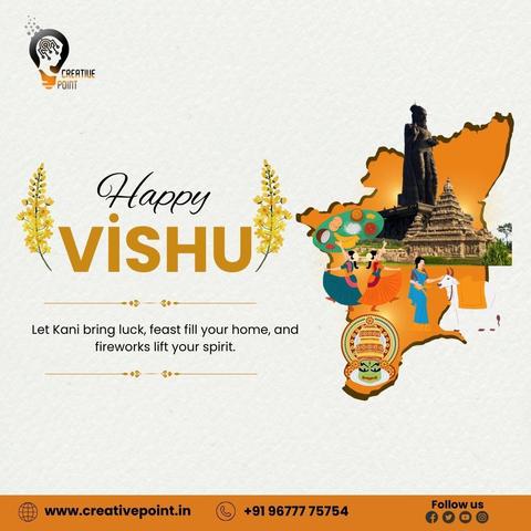 "New Year, New Hopes, Same Beautiful Smiles! 🌼
Celebrate this Vishu with love, laughter, and light.
#HappyVishu2025 #VishuAshamsakal #FestivalOfLight #NewBeginnings #Creativepoint"
