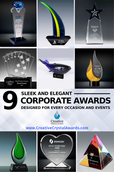 Corporate awards, corporate trophies, award for corporate recognition, best awards for employee recognition, employee awards, employee recognition awards, employee recognition trophies, custom awards, high end corporate awards, wholesale corporate awards supplier in USA, business awards, company awards, Creative Crystal Awards
