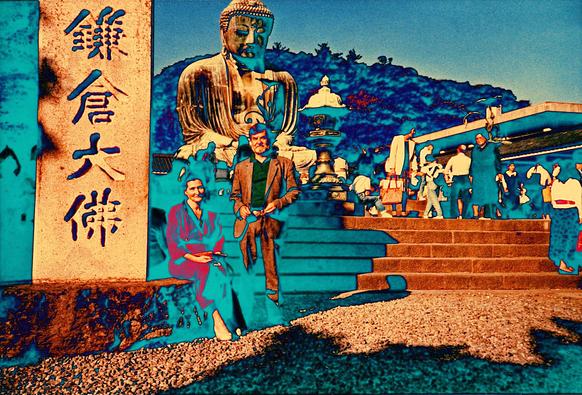 Great Buddha of Kamakura Tourist Attraction - Realistic Color Solarization