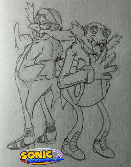 Dr. Eggman and Dr. Eggman Nega are plotting evil things in Sonic Connection!