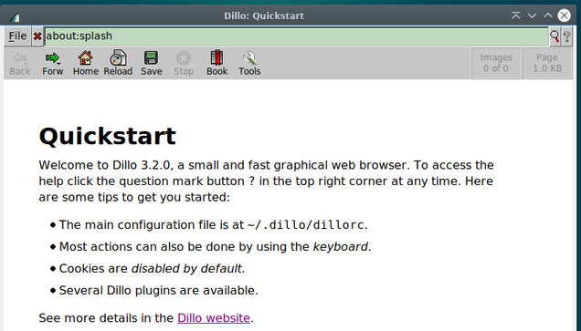 Dillo 3.2.0 en action !
